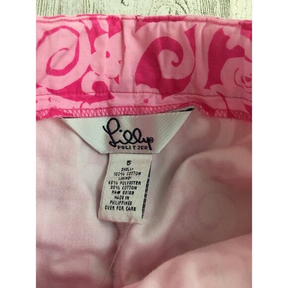 Vtg Lilly Pulitzer Pink 7Cs Print Crop Pants Girls Sz 5 - Picture 8 of 16